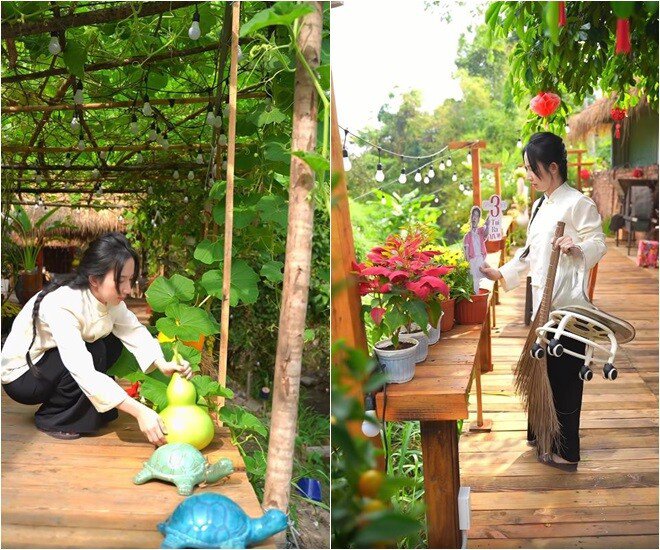 Chạy dọc theo vườn nhà nam diễn viên là một con suối.