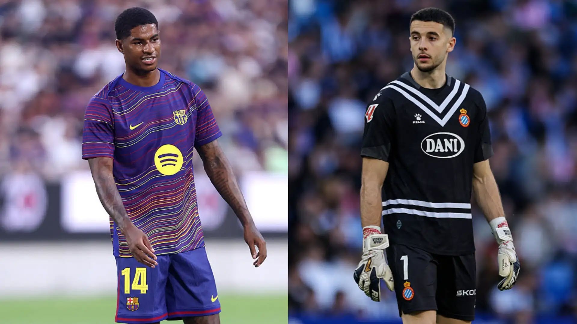 Ter Stegen có thể sẽ khiến Barca không đăng ký được Rashford (trái) hoặc Joan Garcia