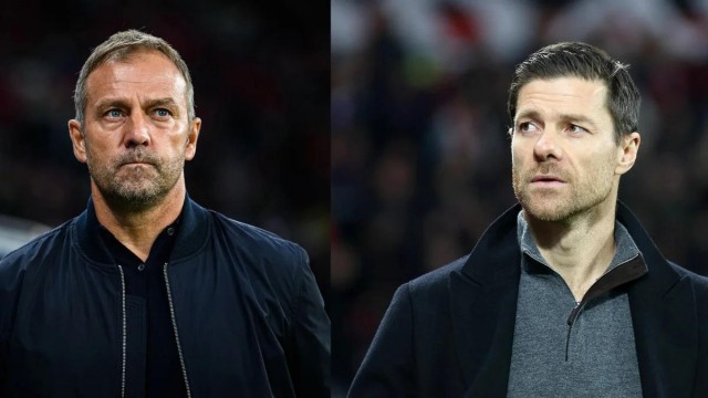 Xabi Alonso (phải), với sự đề cao cấu trúc đội hình, sẽ là người đổi vận cho Real Madrid trước Barca của Flick?