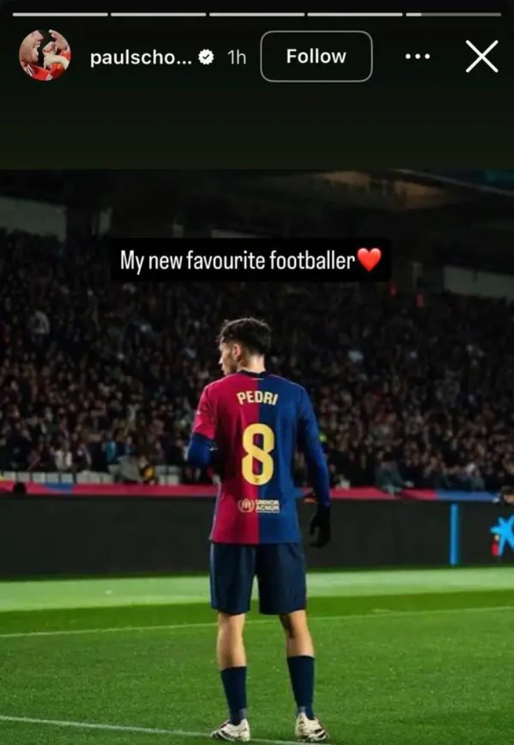 Paul Scholes đưa Pedri vào danh sách "Cầu thủ thích nhất"