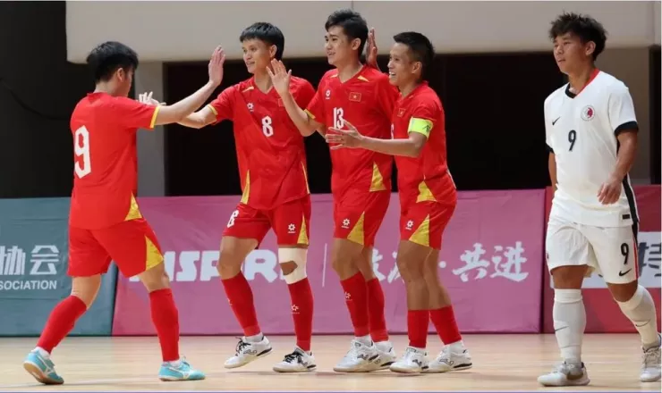 Tuyển Việt Nam thắng đậm Hong Kong 9-1 nhưng trên thực tế, thầy trò HLV Diego Giustozzi... chưa vào giải vì khả năng cao Hong Kong chót bảng. Ảnh: AFC