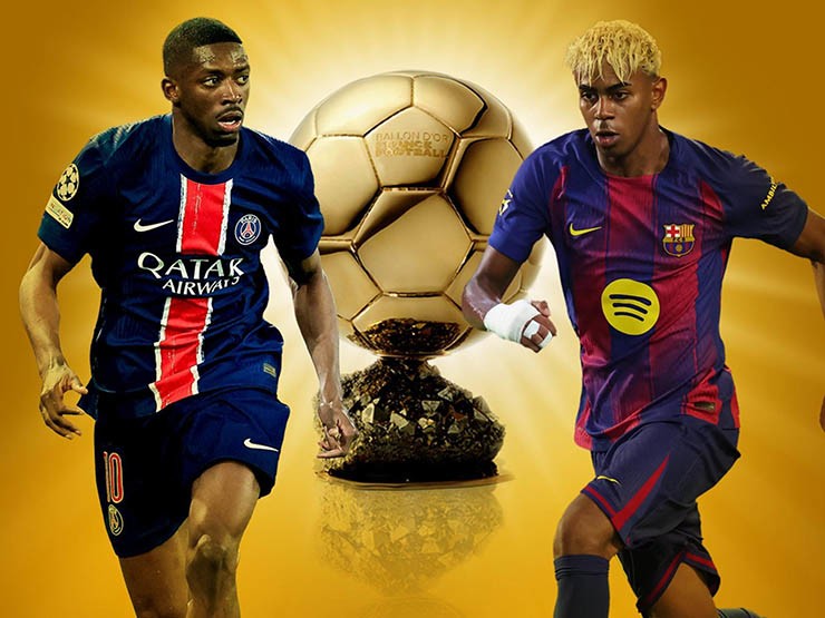Dembele (bên trái) và Yamal là những ứng viên hàng đầu cho giải thưởng cao quý
