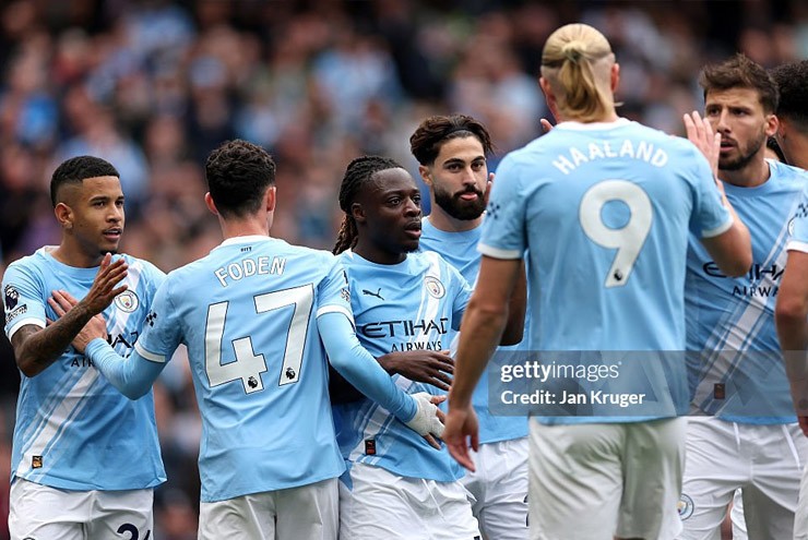 Niềm vui của các cầu thủ Man City