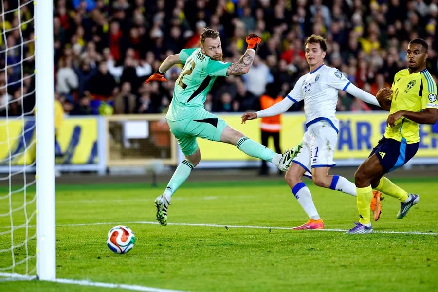 Kosovo đánh bại Thụy Điển 1-0 và đang đứng nhì bảng B
