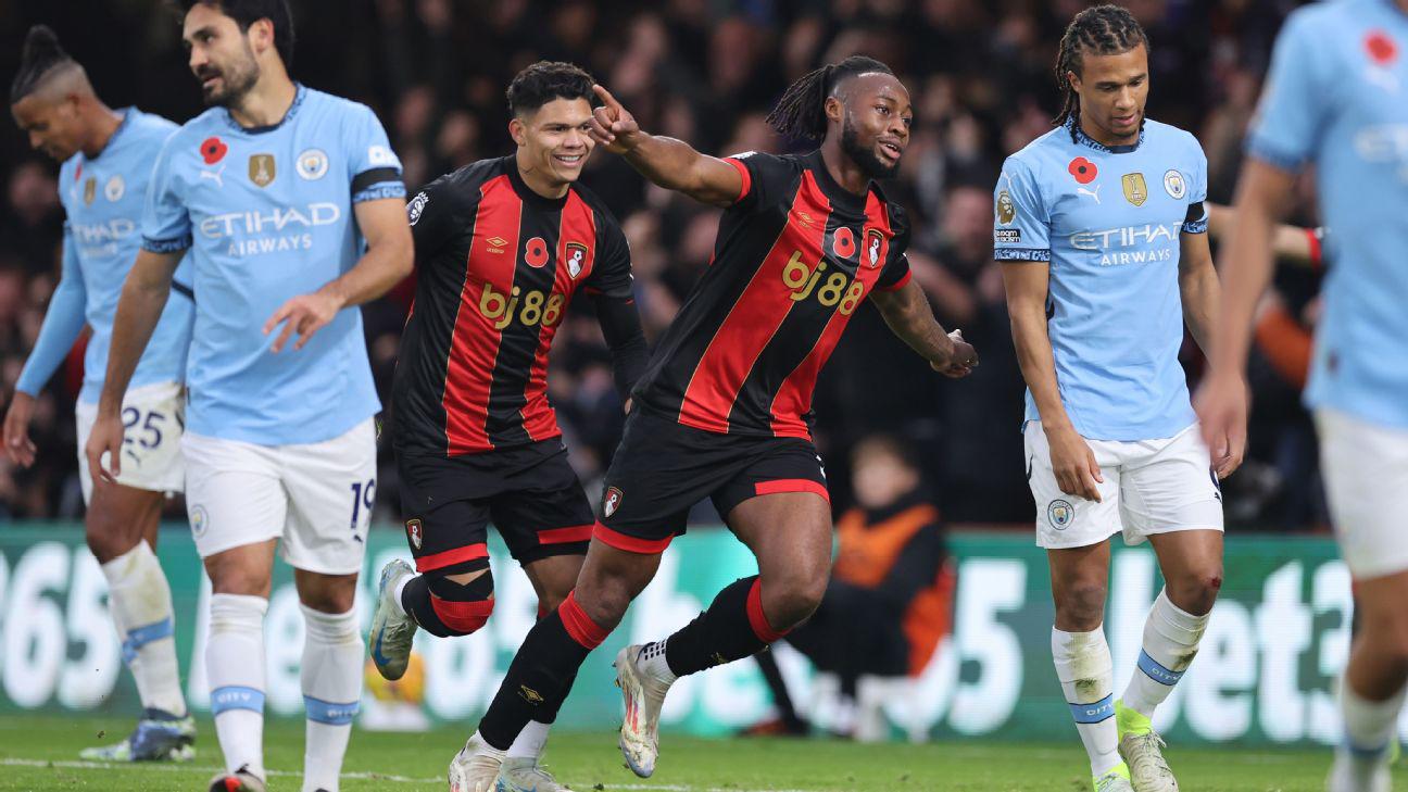 Bournemouth đánh bại Man City ở lượt đi mùa trước