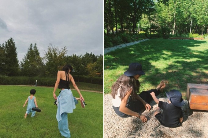 Moon Gabi và con trai. Ảnh: Instagram