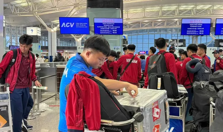 Sáng ngày 10-11, U-22 Việt Nam lên đường Tứ Xuyên để dự giải Panda Cup 2025. Ảnh:VFF