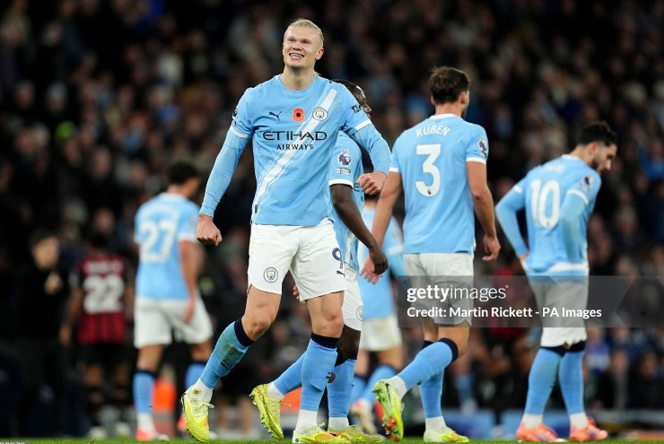 Haaland giúp Man City vươn lên vị trí thứ hai trên bảng xếp hạng 
