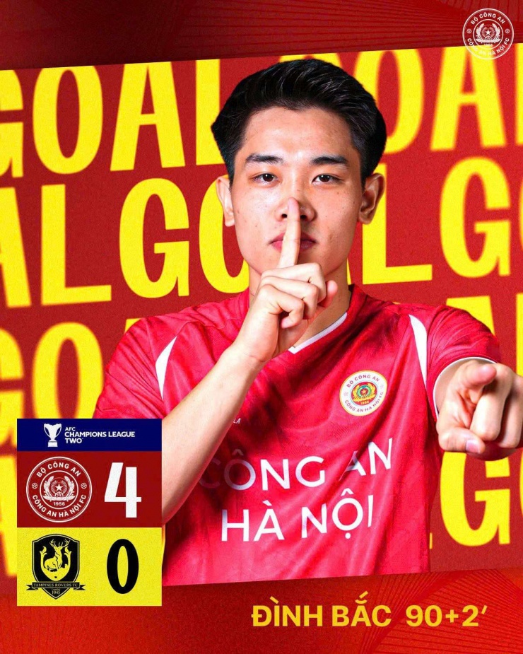 Nguyễn Đình Bắc "mất oan" 3 bàn thắng, trong đó có cả 1 bàn đã được công nhận hợp lệ. Ảnh: Công An Hà Nội FC